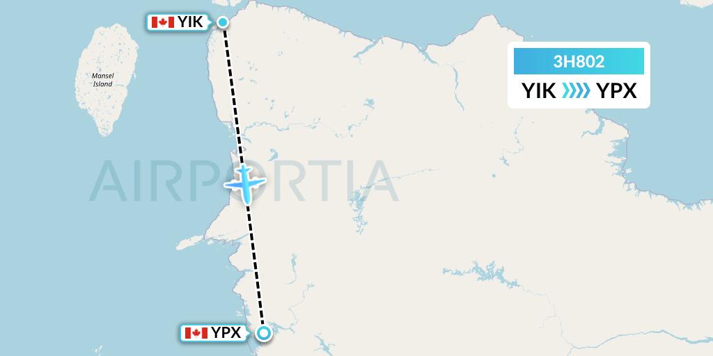 3H802 Air Inuit Flight Map: Ivujivik to Puvirnituq