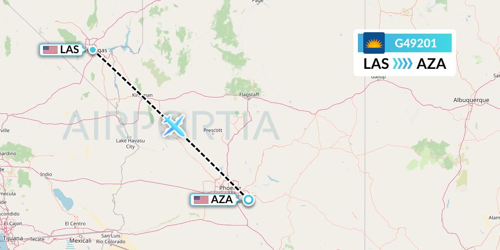 G49201 Allegiant Air Flight Map: Las Vegas to Phoenix