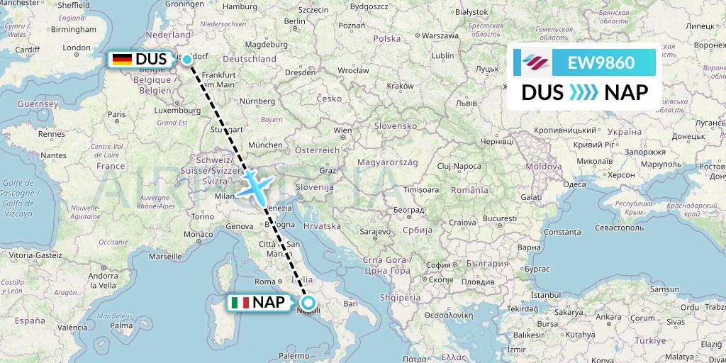 EW9860 Eurowings Flight Map: Dusseldorf to Naples