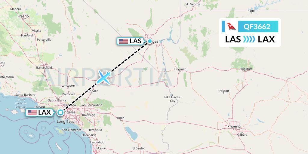 QF3662 Qantas Flight Map: Las Vegas to Los Angeles