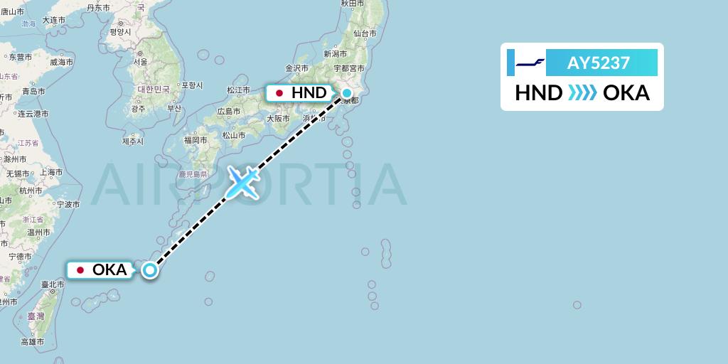 AY5237 Finnair Flight Map: Tokyo to Naha