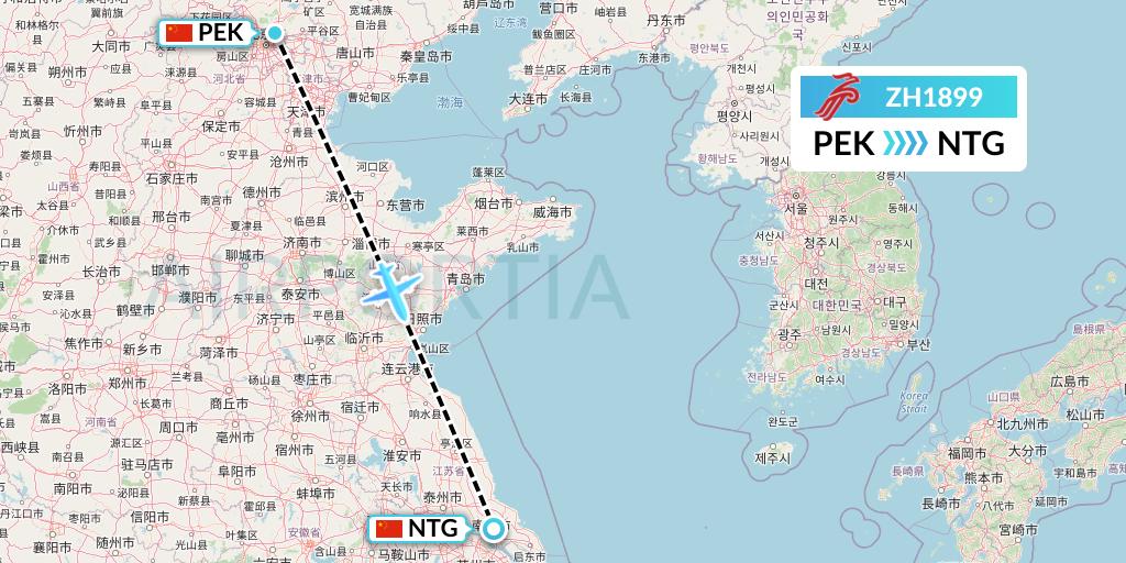 ZH1899 Shenzhen Airlines Flight Map: Beijing to Nantong
