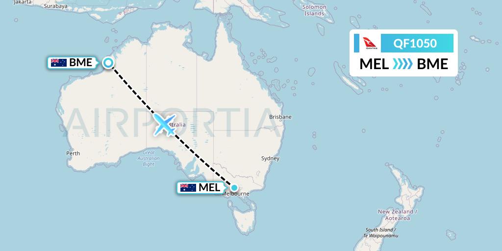 QF1050 Flight Status Qantas Melbourne to Broome (QFA1050) QF1050 Flight Status Qantas Melbourne to Broome (QFA1050)