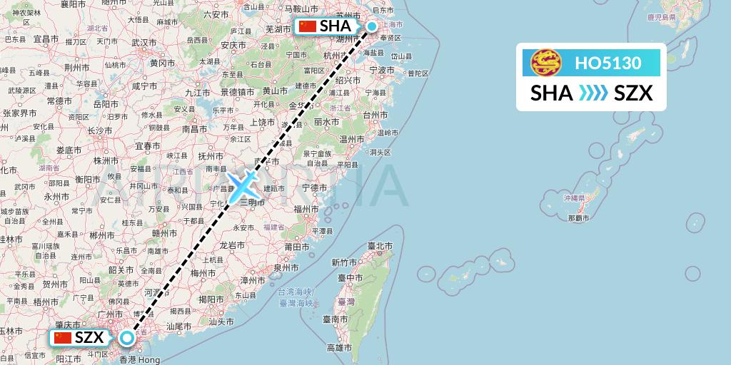 HO5130 Flight Status Juneyao Airlines: Shanghai to Shenzhen (DKH5130)