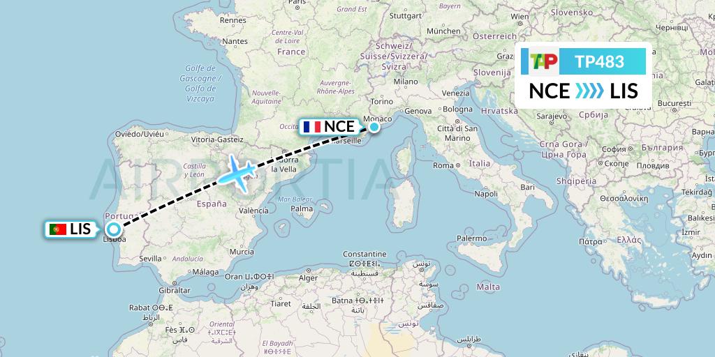 TP483 Flight Status TAP Portugal Nice to Lisbon (TAP483)