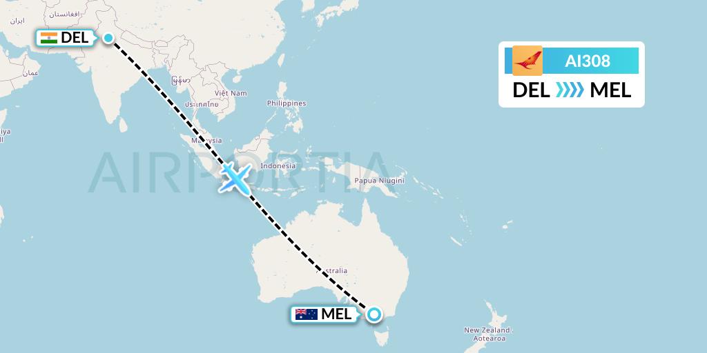AI308 Flight Status Air India Delhi to Melbourne (AIC308) AI308 Flight Status Air India Delhi to Melbourne (AIC308)
