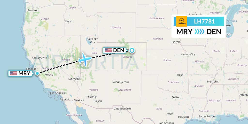 LH7781 Lufthansa Flight Map: Monterey to Denver