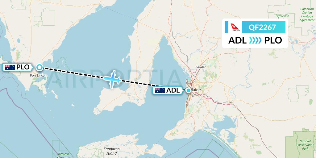 QF2267 Flight Status Qantas Adelaide to Port Lincoln (QFA2267)
