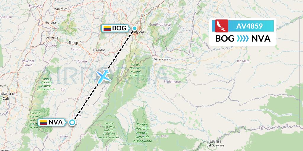 AV4859 Avianca Flight Map: Bogota to Neiva