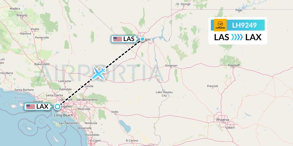 LH9249 Lufthansa Flight Map: Las Vegas to Los Angeles