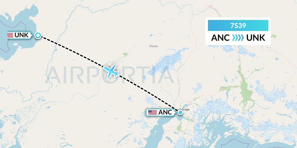 7S39 Ryan Air (USA) Flight Map: Anchorage to Unalakleet