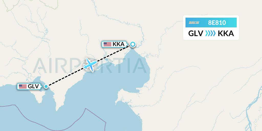 8E810 Bering Air Flight Map: Golovin to Koyuk