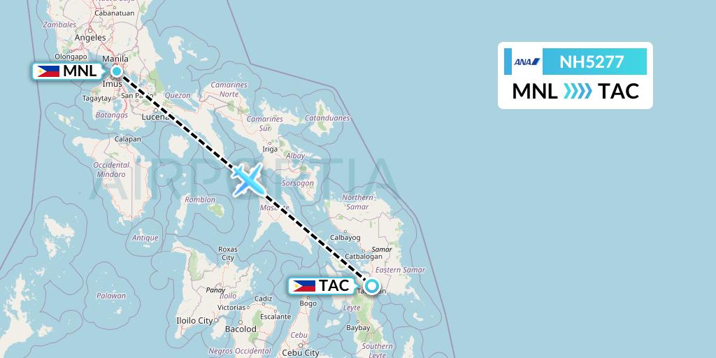 NH5277 All Nippon Airways Flight Map: Manila to Tacloban