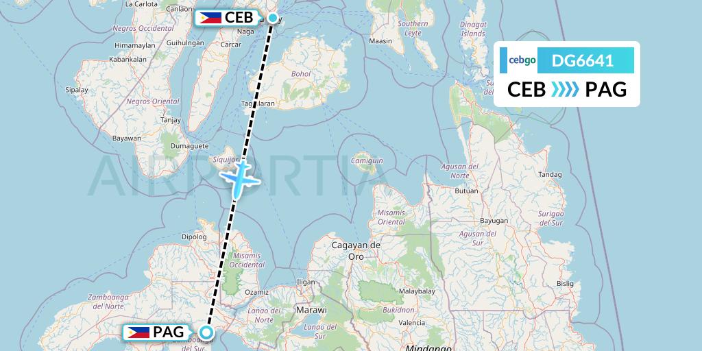 DG6641 Cebgo Flight Map: Cebu to Pagadian 