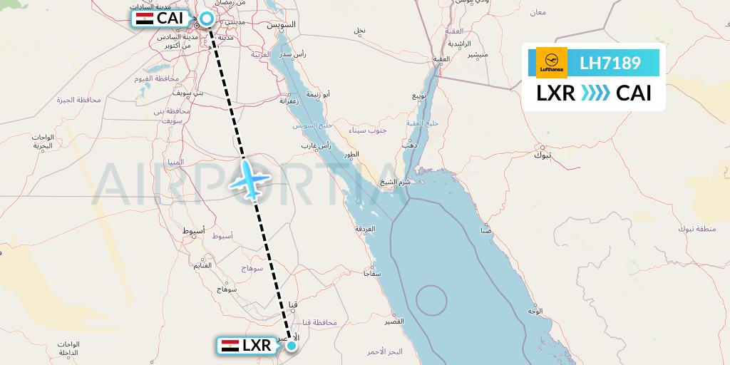 LH7189 Lufthansa Flight Map: Luxor to Cairo