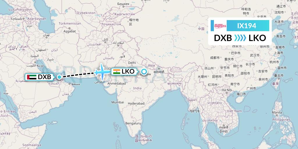 IX194 Flight Status Air India Express: Dubai to Lucknow (AXB194)
