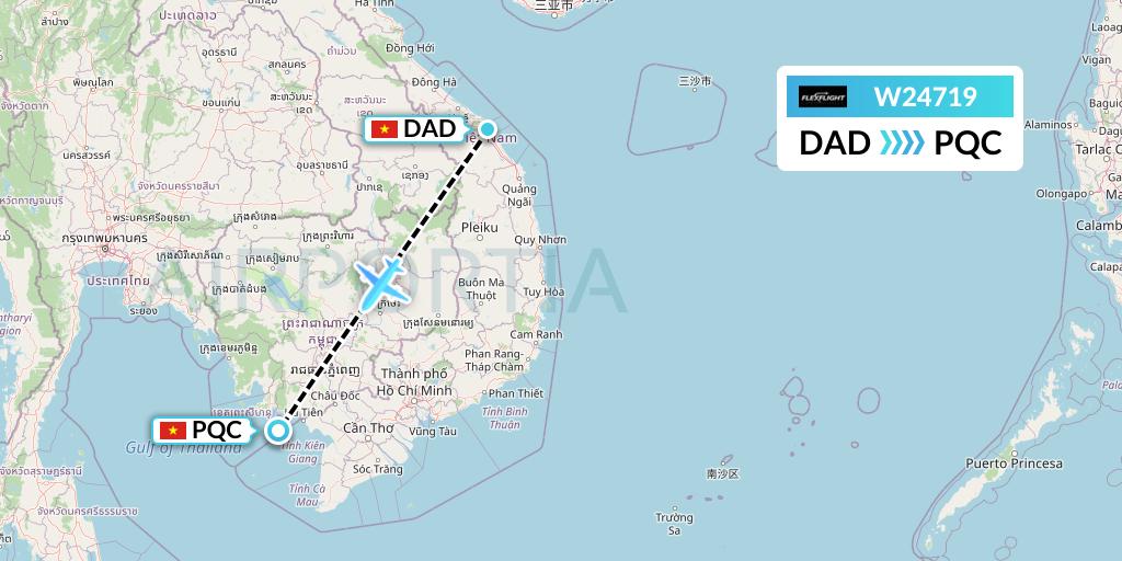 W24719 Flex Flight Flight Map: Da Nang to Phu Quoc