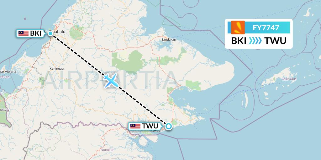 FY7747 Flight Status Firefly: Kota Kinabalu to Tawau (FFM7747)