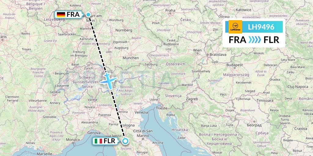 LH9496 Lufthansa Flight Map: Frankfurt to Florence