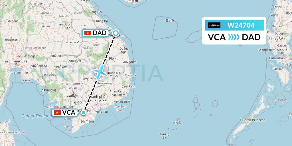 W24704 Flex Flight Flight Map: Can Tho to Da Nang