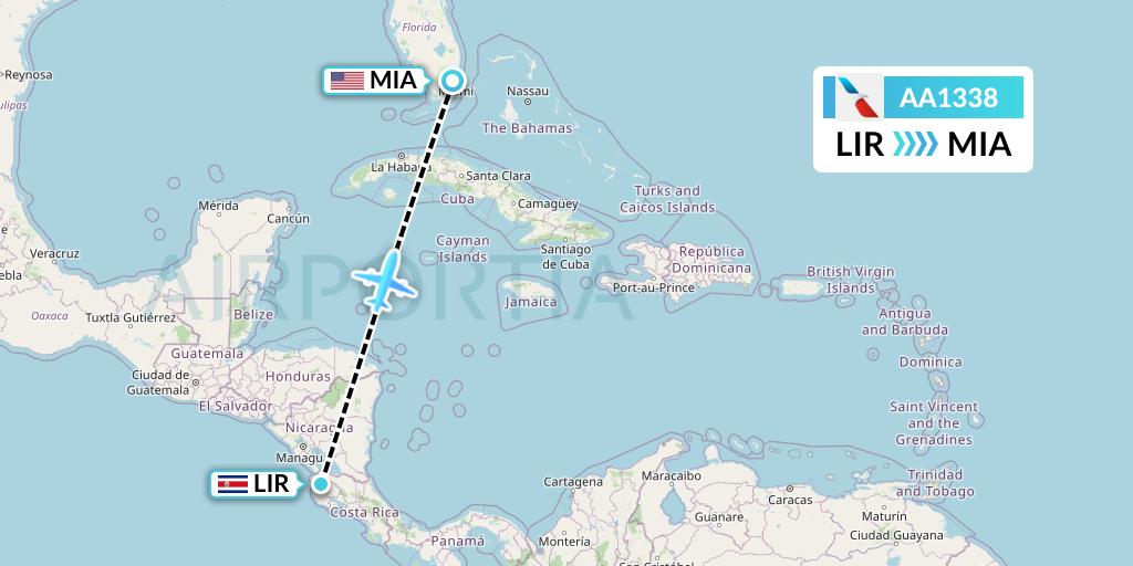 AA1338 Flight Status American Airlines Liberia to Miami (AAL1338)