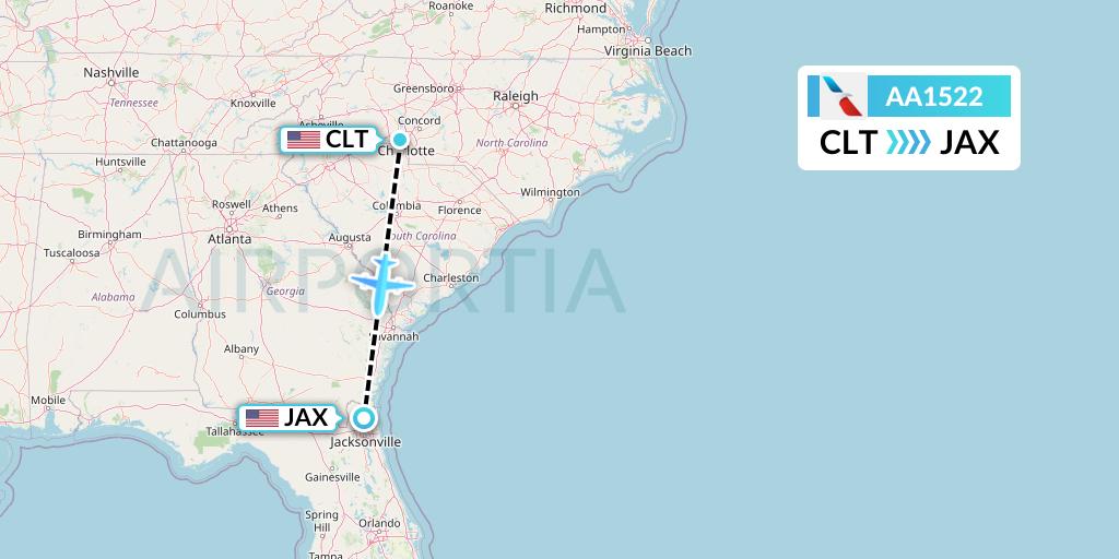 AA1522 Flight Status American Airlines Charlotte to Jacksonville (AAL1522)