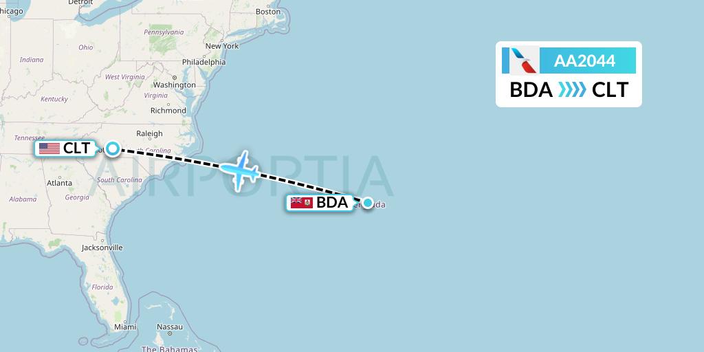 AA2044 Flight Status American Airlines Bermuda to Charlotte (AAL2044)