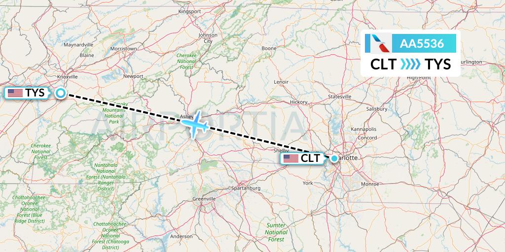 AA5536 Flight Status American Airlines Charlotte to Knoxville (AAL5536)
