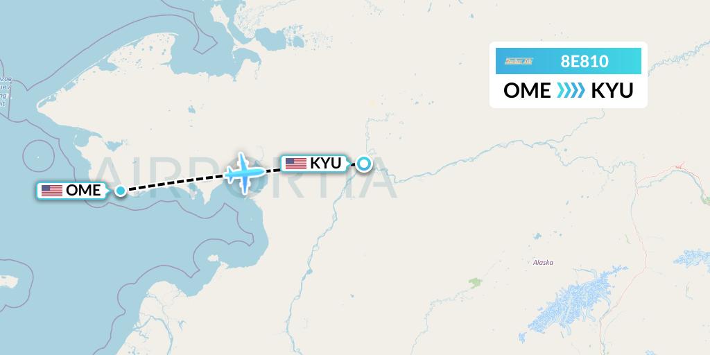 8E810 Bering Air Flight Map: Nome to Koyukuk