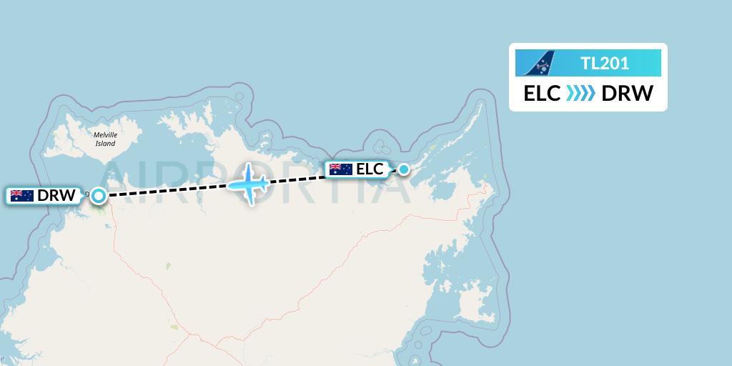 TL201 Airnorth Flight Map: Elcho Island to Darwin