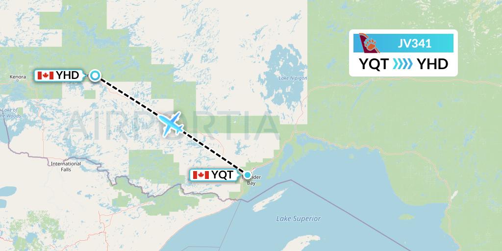 JV341 Flight Status Bearskin Airlines Thunder Bay to Dryden (BLS341)
