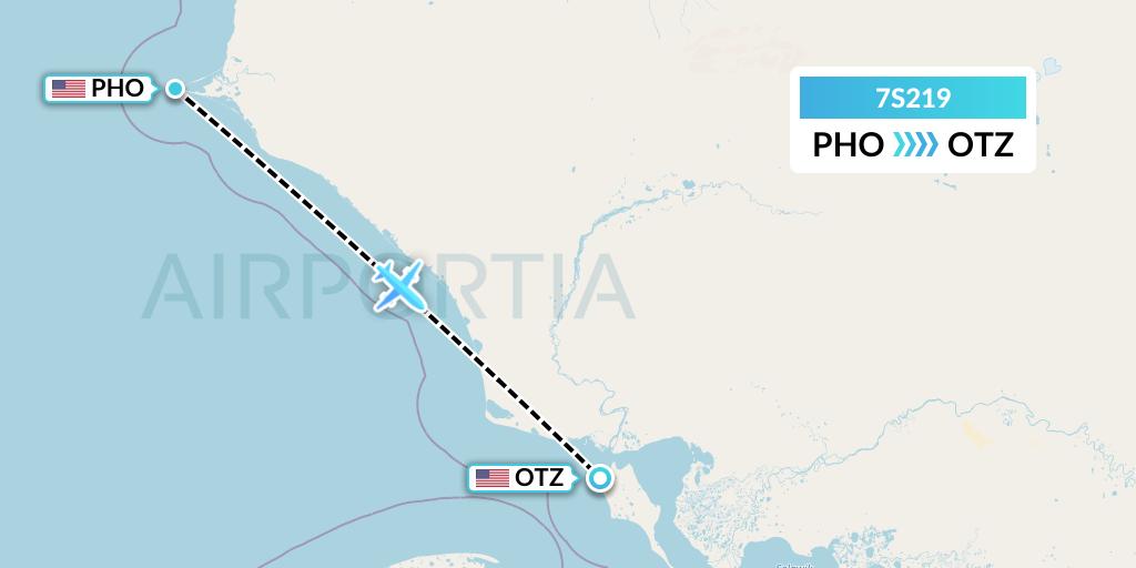 7S219 Ryan Air (USA) Flight Map: Point Hope to Kotzebue
