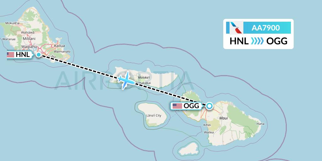AA7900 American Airlines Flight Map: Honolulu to Kahului