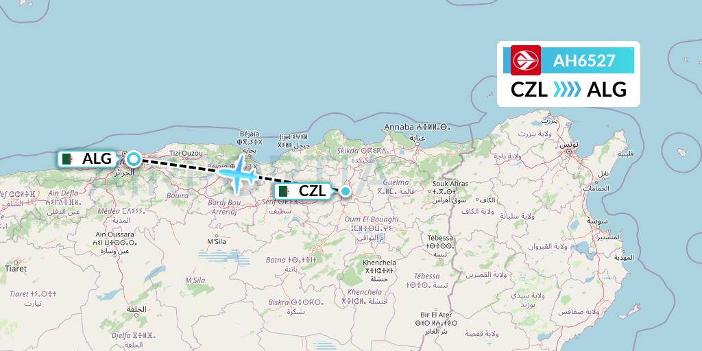 AH6527 Air Algerie Flight Map: Constantine to Algiers