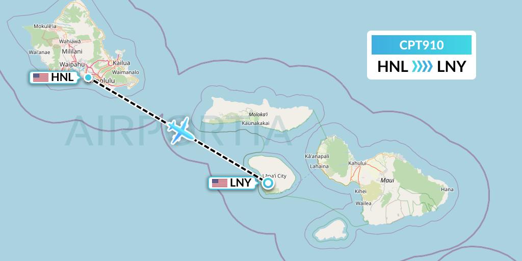 CPT910 Corporate Air Flight Map: Honolulu to Lanai