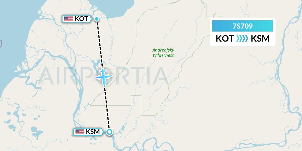 7S709 Ryan Air (USA) Flight Map: Kotlik to St. Mary's