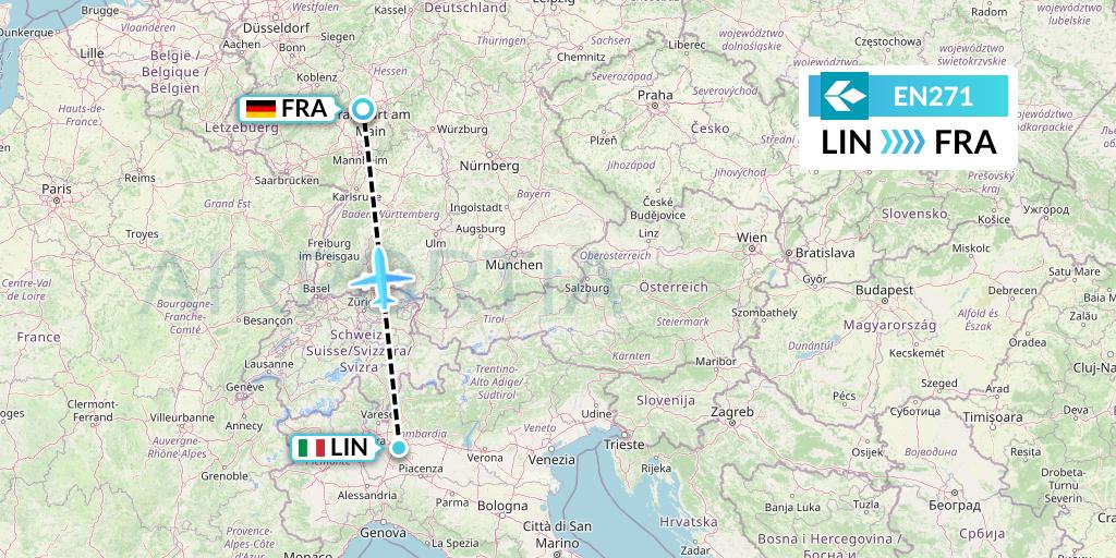 EN271 Air Dolomiti Flight Map: Milan to Frankfurt