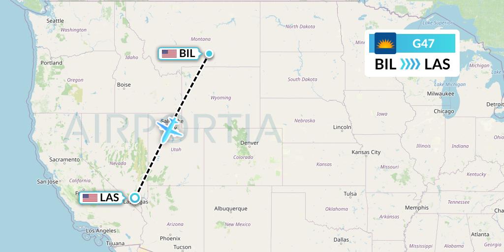G47 Allegiant Air Flight Map: Billings to Las Vegas