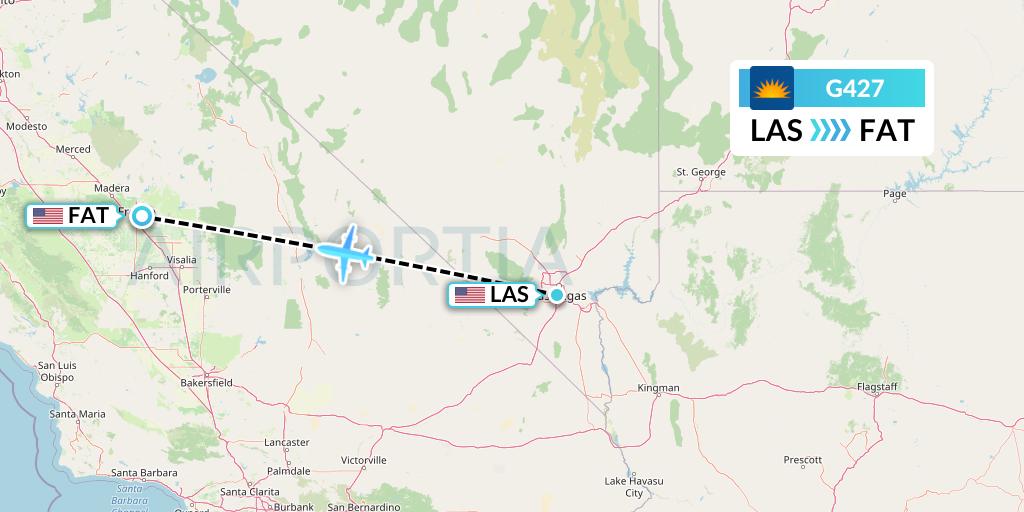 G427 Allegiant Air Flight Map: Las Vegas to Fresno