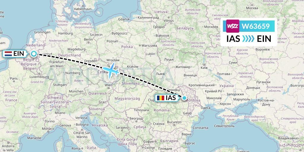 W63659 Flight Status Wizz Air Iasi to Eindhoven (WZZ3659)