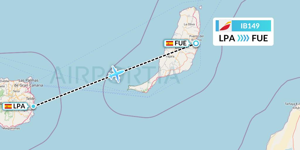 IB149 Flight Status Iberia Las Palmas to Fuerteventura (IBE149)