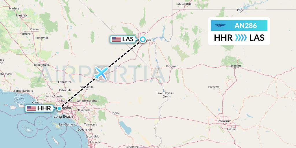 AN286 Advanced Air Flight Map: Hawthorne to Las Vegas
