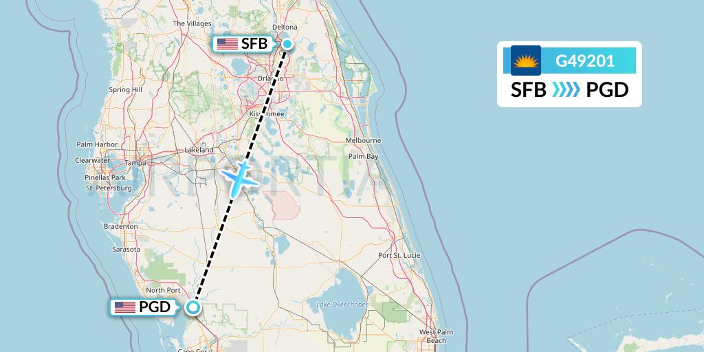 G49201 Allegiant Air Flight Map: Orlando to Punta Gorda