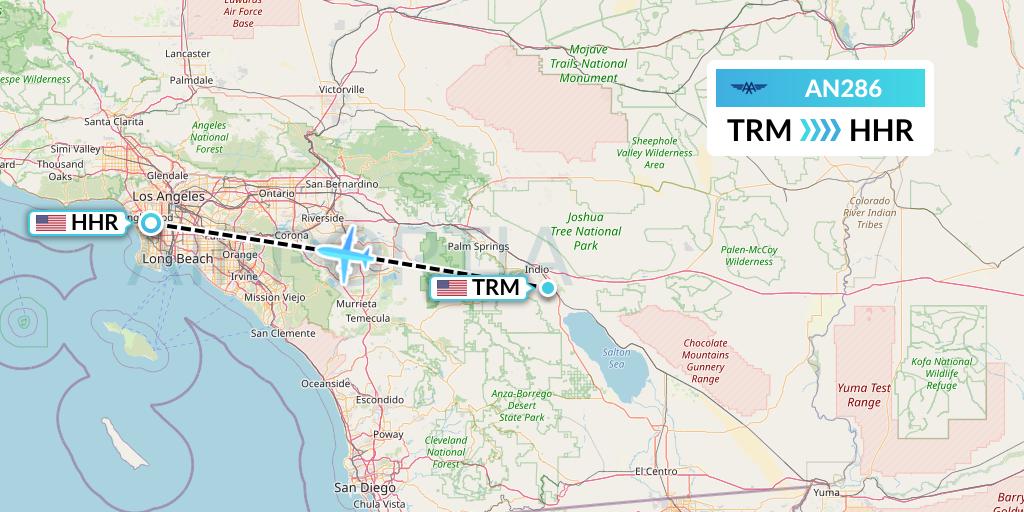 AN286 Advanced Air Flight Map: Thermal to Hawthorne