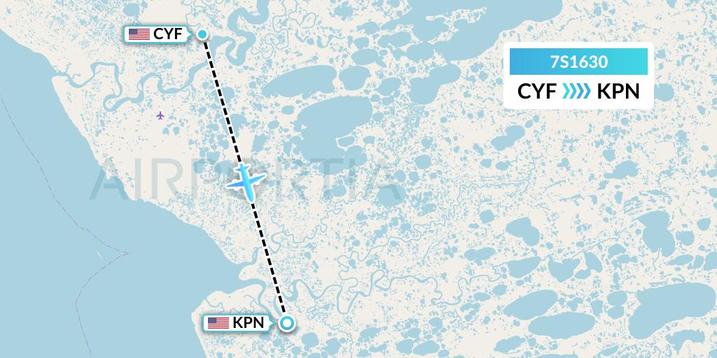 7S1630 Ryan Air (USA) Flight Map: Chefornak to Kipnuk