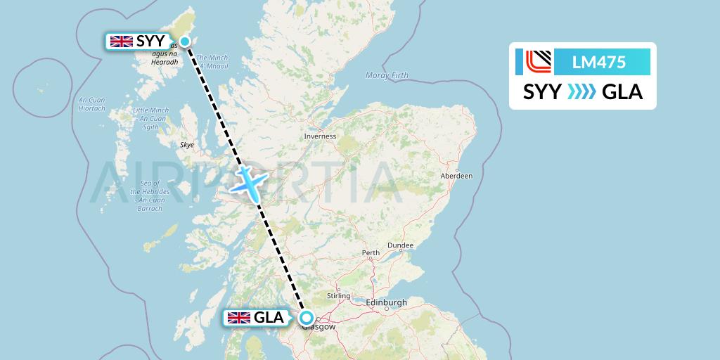 LM475 Loganair Flight Map: Stornoway to Glasgow