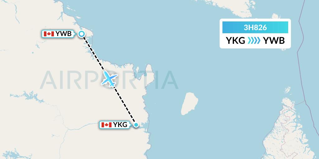 3H826 Air Inuit Flight Map: Kangirsuk to Kangiqsujuaq