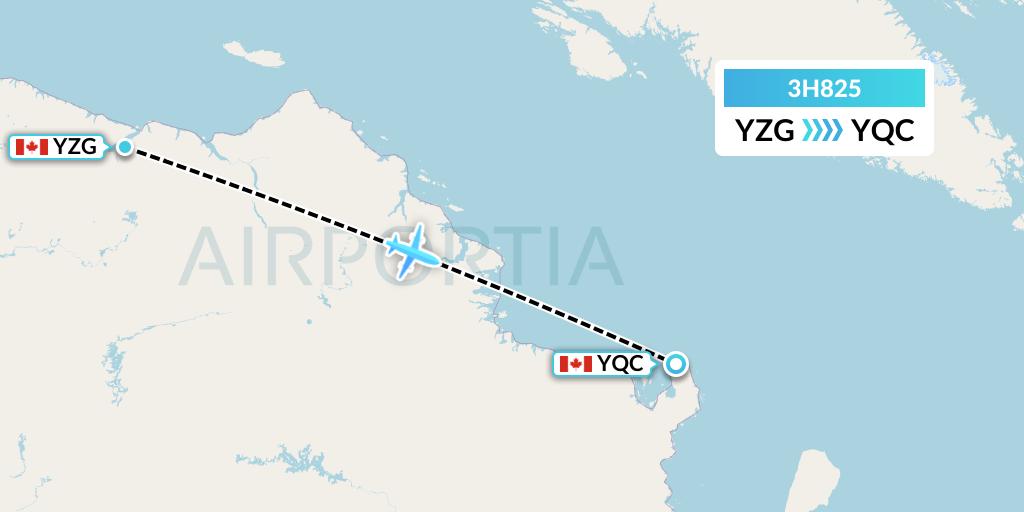3H825 Air Inuit Flight Map: Salluit to Quaqtaq