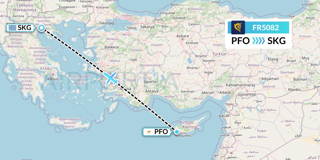 FR5082 Flight Status Ryanair Pafos to Thessaloniki (RYR5082)