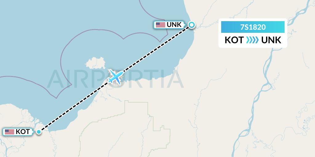 7S1820 Ryan Air (USA) Flight Map: Kotlik to Unalakleet